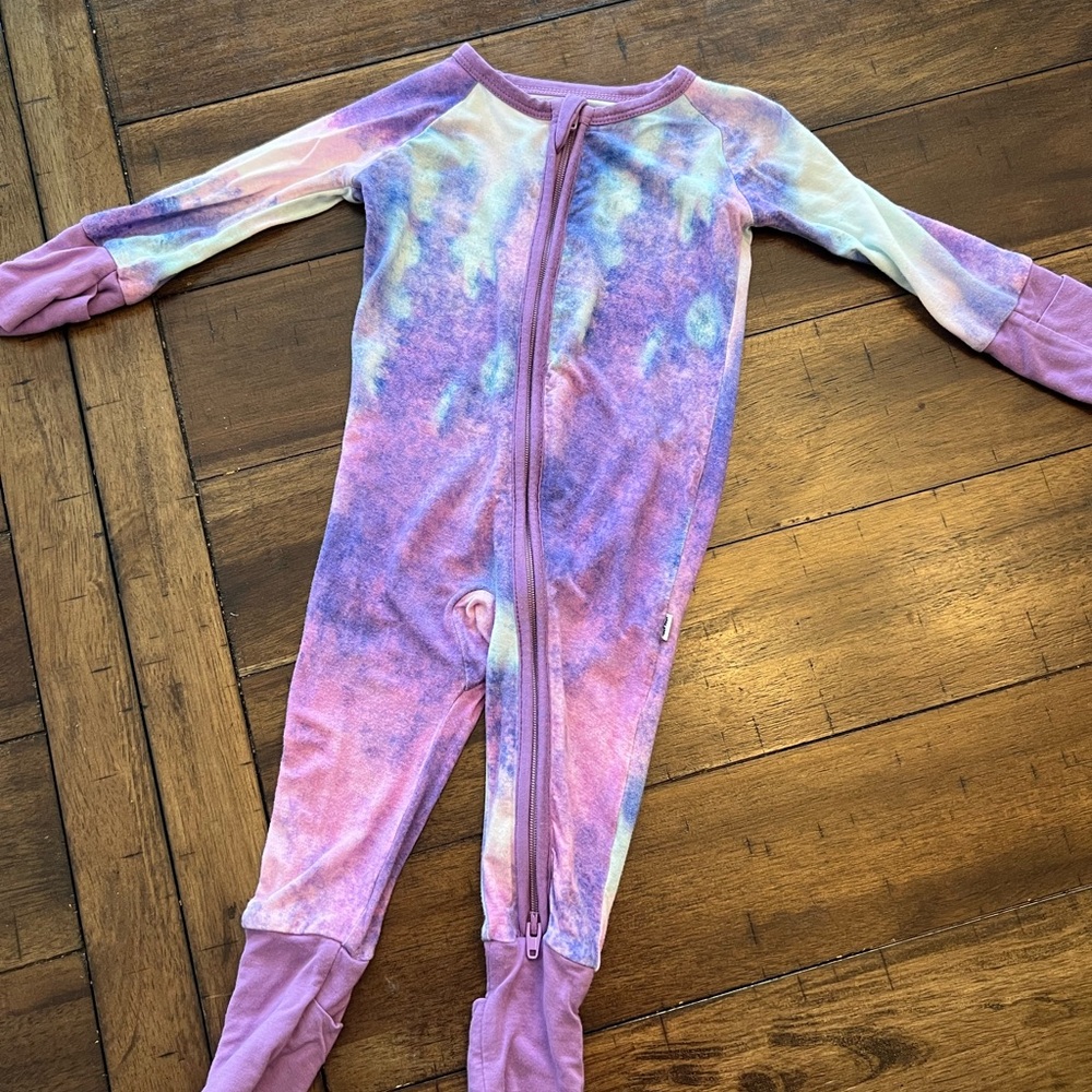 Little Sleepies Zippy- Purple Watercolor 0-3 Month